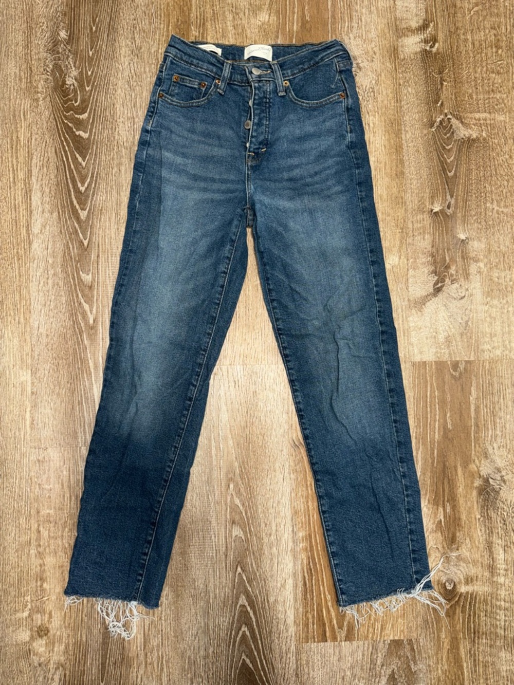 Universal Thread Light Blue Denim Jeans with Tan Stitching